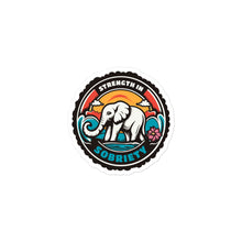 Load image into Gallery viewer, Strength in sobriety elephant sticker
