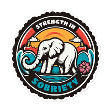 Load image into Gallery viewer, Strength in sobriety elephant sticker
